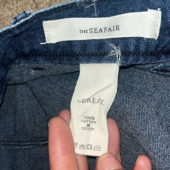THE GREAT. The Seafair Jean Ultrahigh Wide Leg Jean Blue Grass Wash 26 - Picture 13 of 13